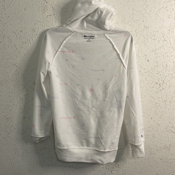 Champion Girls' Multicolor Logo Script French Terry Pullover Hoodie - Picture 5 of 8